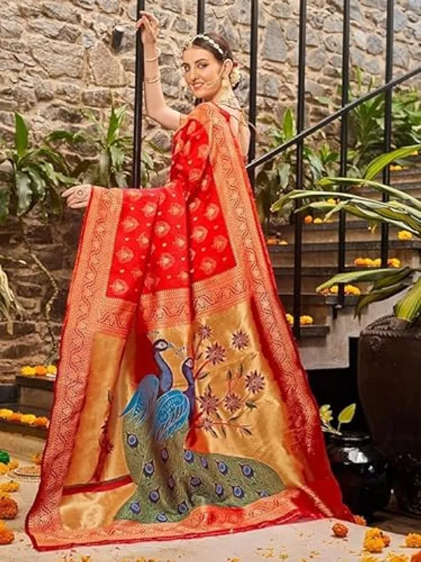 Banarasi_Soft_Silk_Red_Premium-Fancy_Saree_With_Blouse_For_Women