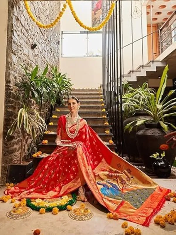 Banarasi_Soft_Silk_Red_Premium-Fancy_Saree_With_Blouse_For_Women