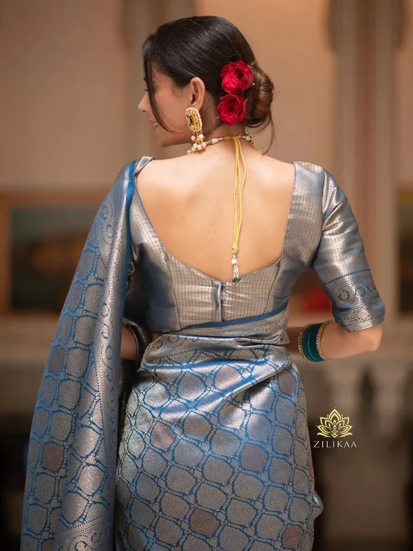 Banarasi_Soft_Silk_BLUE_Premium-Fancy_Saree_With_Blouse_For_Women