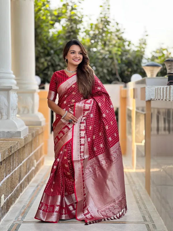 Banarasi_Soft_Silk_RED_Premium-Fancy_Saree_With_Blouse_For_Women