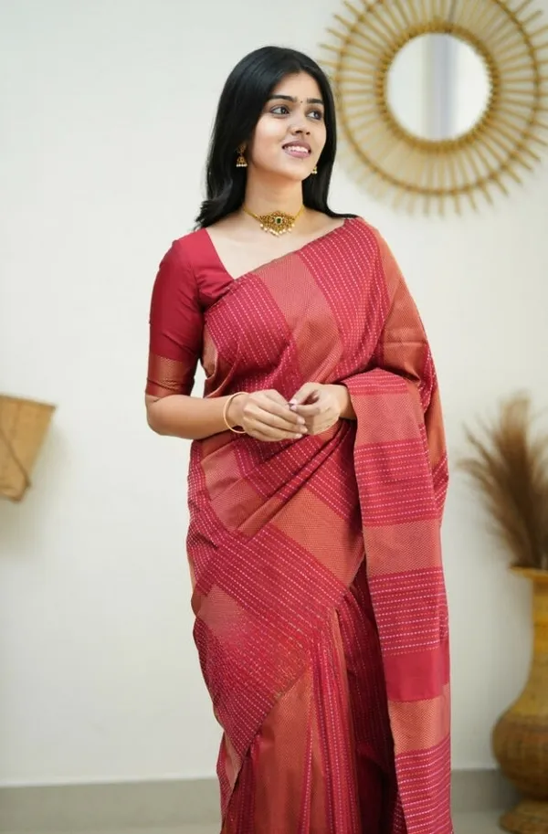 Banarasi_Soft_Silk_RED_Premium-Fancy_Saree_With_Blouse_For_Women