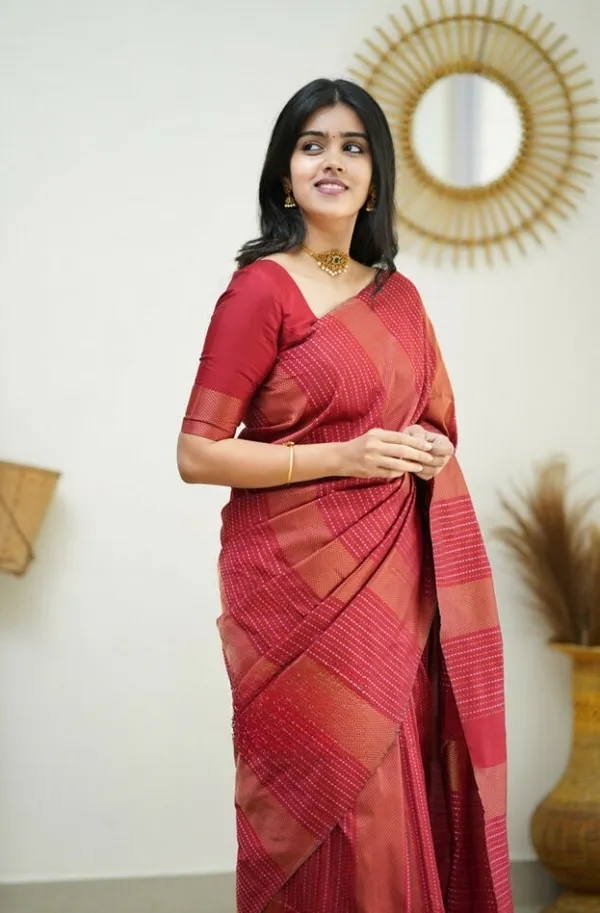 Banarasi_Soft_Silk_RED_Premium-Fancy_Saree_With_Blouse_For_Women