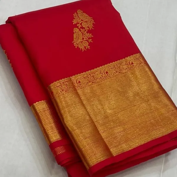 Banarasi_Soft_Silk_RED_Premium-Fancy_Saree_With_Blouse_For_Women