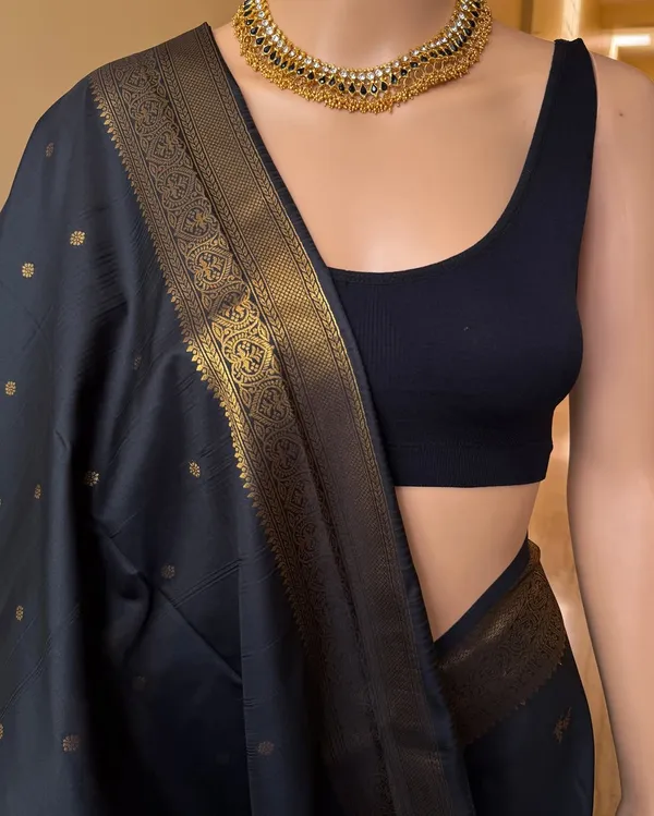 Banarasi_Soft_Silk_BLACK_Premium-Fancy_Saree_With_Blouse_For_Women