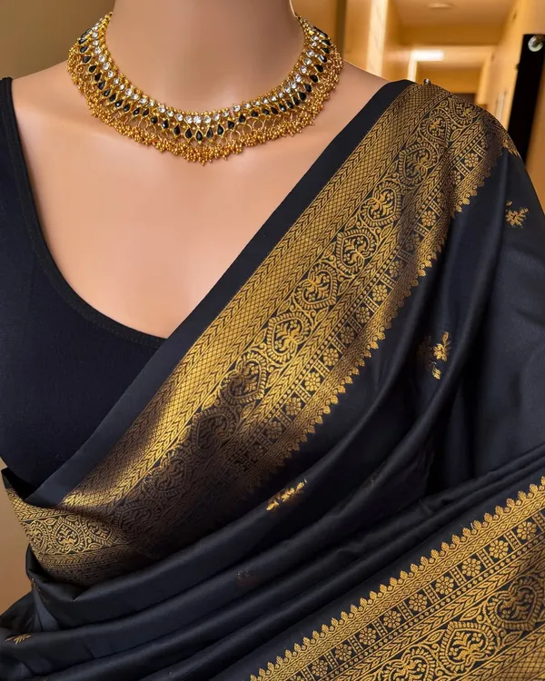 Banarasi_Soft_Silk_BLACK_Premium-Fancy_Saree_With_Blouse_For_Women