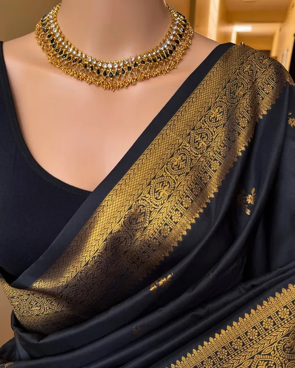 Banarasi_Soft_Silk_BLACK_Premium-Fancy_Saree_With_Blouse_For_Women