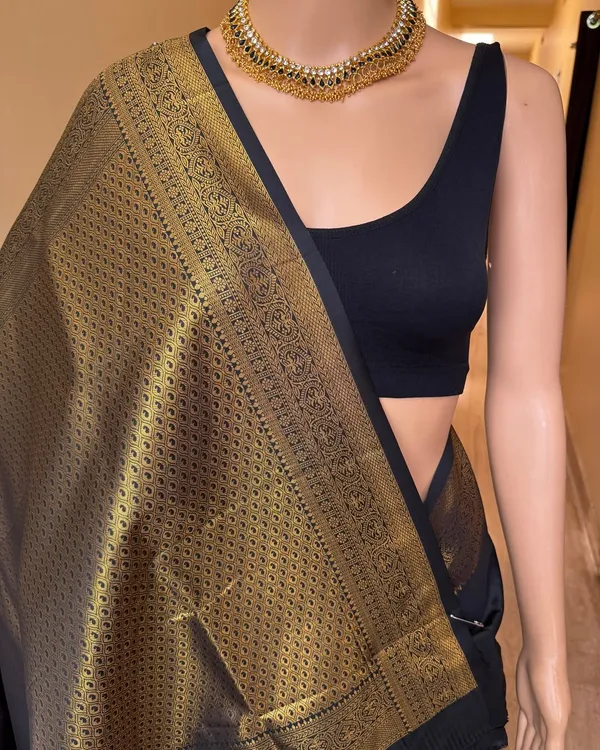 Banarasi_Soft_Silk_BLACK_Premium-Fancy_Saree_With_Blouse_For_Women