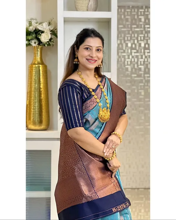 Banarasi_Soft_Silk_SKY-NAVY-BLUE_Premium-Fancy_Saree_With_Blouse_For_Women