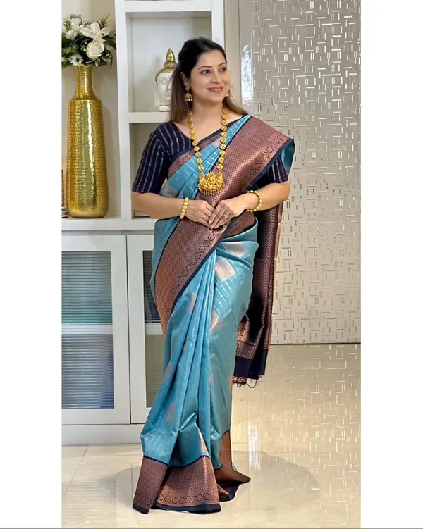 Banarasi_Soft_Silk_SKY-NAVY-BLUE_Premium-Fancy_Saree_With_Blouse_For_Women