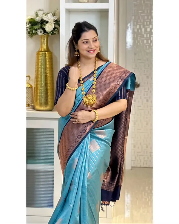 Banarasi_Soft_Silk_SKY-NAVY-BLUE_Premium-Fancy_Saree_With_Blouse_For_Women