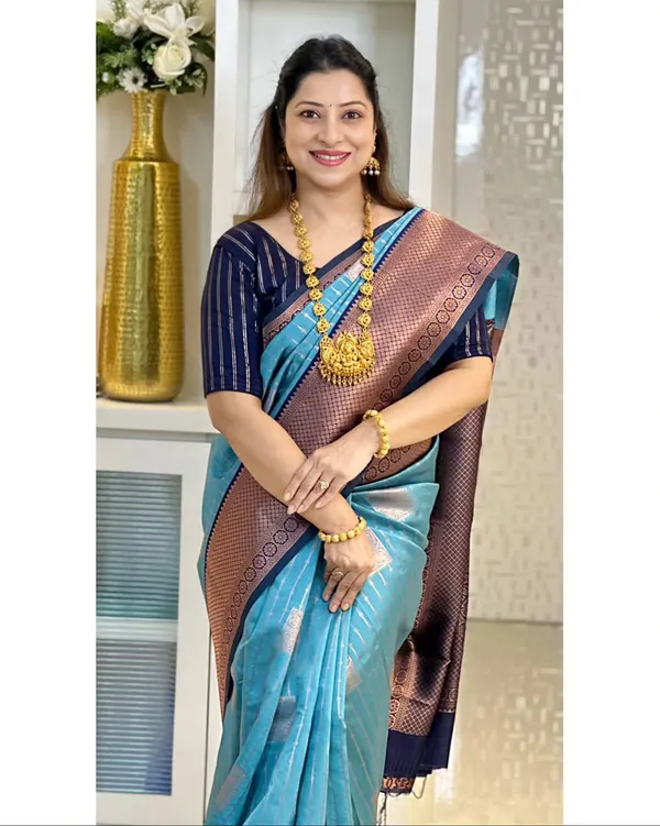 Banarasi_Soft_Silk_SKY-NAVY-BLUE_Premium-Fancy_Saree_With_Blouse_For_Women