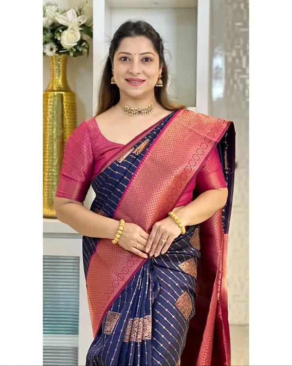 Banarasi_Soft_Silk_NAVY-BLUE-RANI_Premium-Fancy_Saree_With_Blouse_For_Women