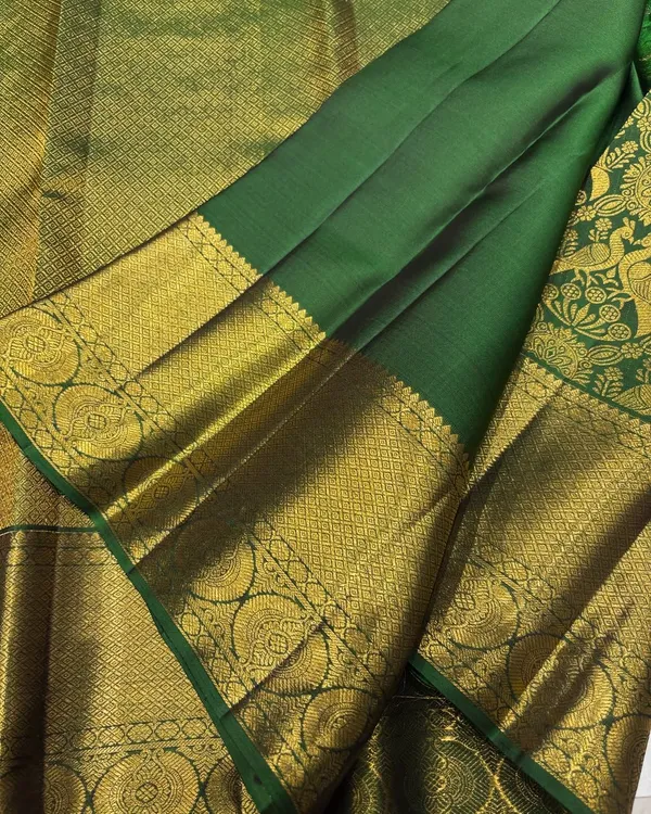 Banarasi_Soft_Silk_BOTTLE-GREEN_Premium-Fancy_Saree_With_Blouse_For_Women