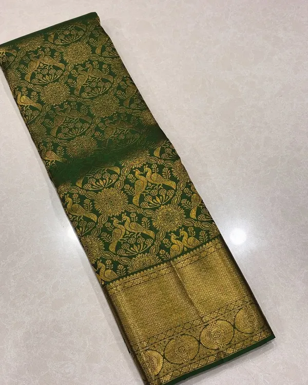 Banarasi_Soft_Silk_BOTTLE-GREEN_Premium-Fancy_Saree_With_Blouse_For_Women