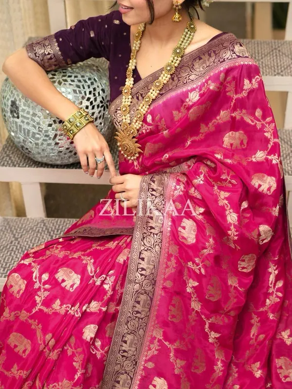 Banarasi_Soft_Silk_RANI-WINE_Premium-Fancy_Saree_With_Blouse_For_Women