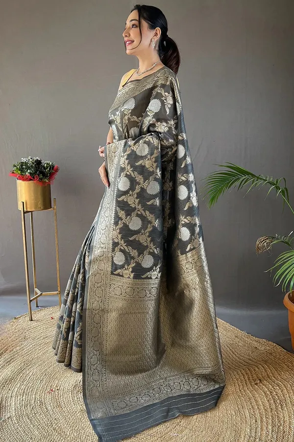 Banarasi_Soft_Silk_GREY_Premium-Fancy_Saree_With_Blouse_For_Women