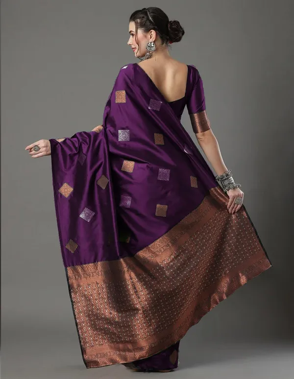 Banarasi_Soft_Silk_WINE_Premium-Fancy_Saree_With_Blouse_For_Women