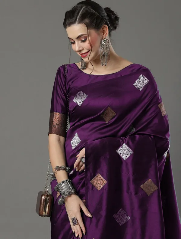 Banarasi_Soft_Silk_WINE_Premium-Fancy_Saree_With_Blouse_For_Women