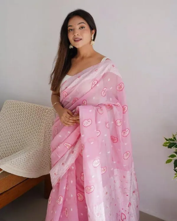 Pure_Soft_Cotton_LIGHT-PINK_Premium-Fancy_Saree_With_Blouse_For_Women