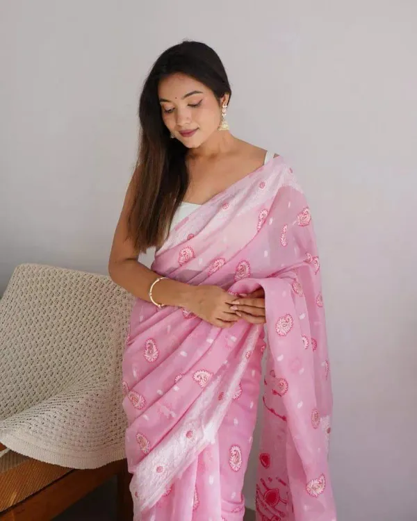 Pure_Soft_Cotton_LIGHT-PINK_Premium-Fancy_Saree_With_Blouse_For_Women