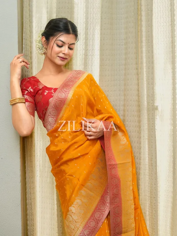Banarasi_Soft_Silk_ORANGE-RED_Premium-Fancy_Saree_With_Blouse_For_Women