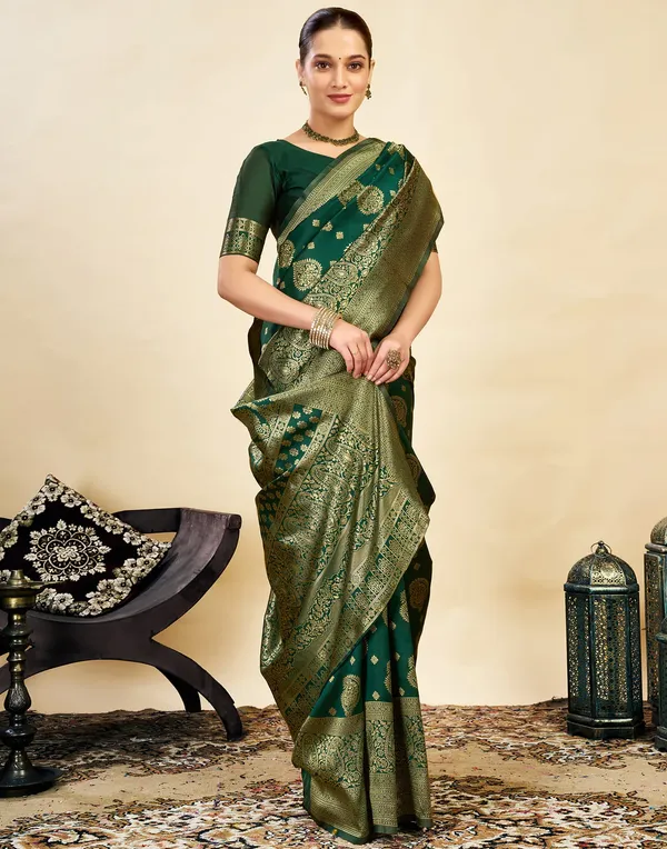 Banarasi_Soft_Silk_Green_Premium-Fancy_Saree_With_Blouse_For_Women