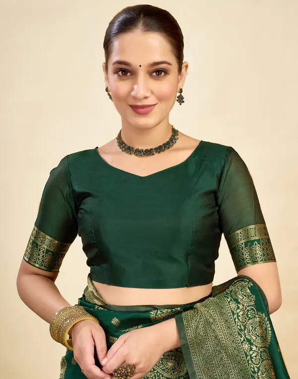 Banarasi_Soft_Silk_Green_Premium-Fancy_Saree_With_Blouse_For_Women