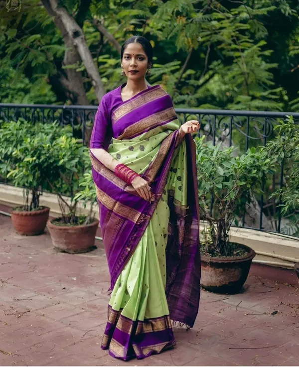 Banarasi_Soft_Silk_PISTA-NAVY-BLUE_Premium-Fancy_Saree_With_Blouse_For_Women