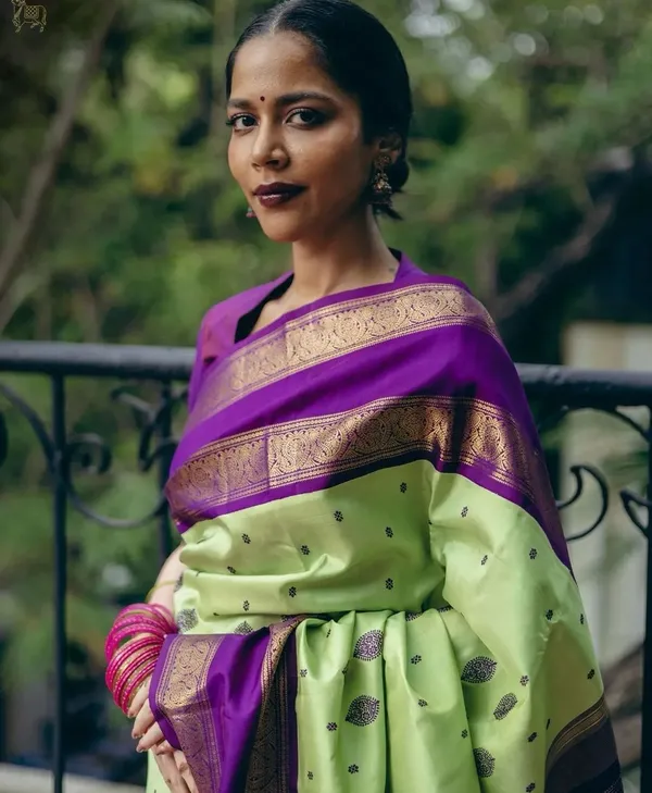 Banarasi_Soft_Silk_PISTA-NAVY-BLUE_Premium-Fancy_Saree_With_Blouse_For_Women