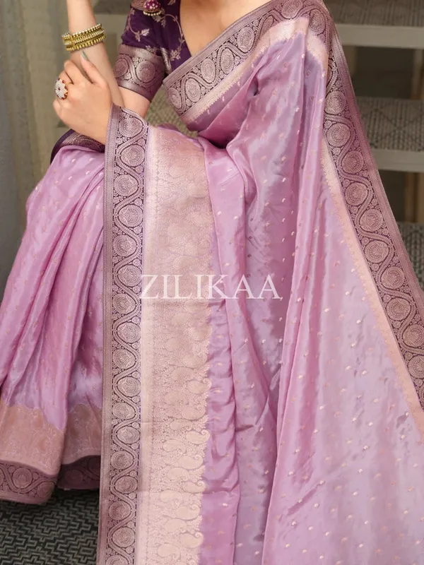 Banarasi_Soft_Silk_LIGHT-PINK-WINE_Premium-Fancy_Saree_With_Blouse_For_Women