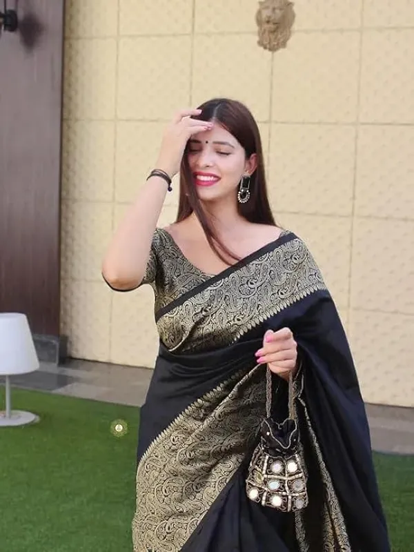 Banarasi_Soft_Silk_Black_Premium-Fancy_Saree_With_Blouse_For_Women