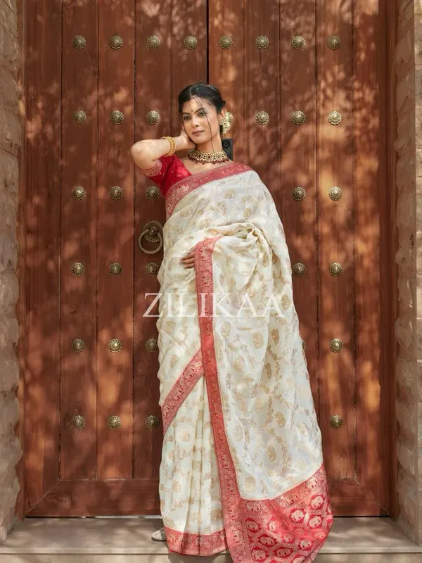 Banarasi_Soft_Silk_WHITE-RED_Premium-Fancy_Saree_With_Blouse_For_Women