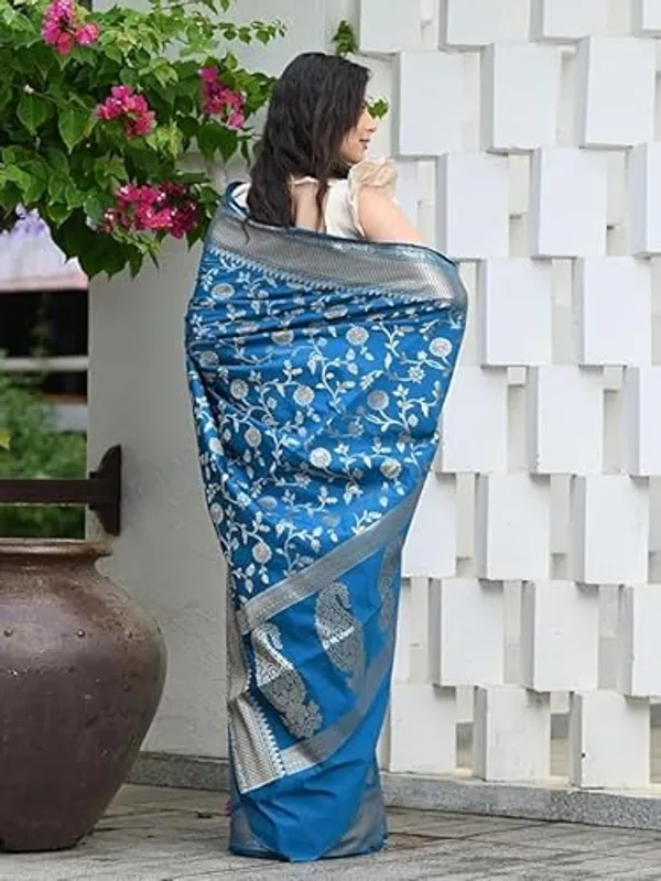 Banarasi_Soft_Silk_Firozi_Premium-Fancy_Saree_With_Blouse_For_Women