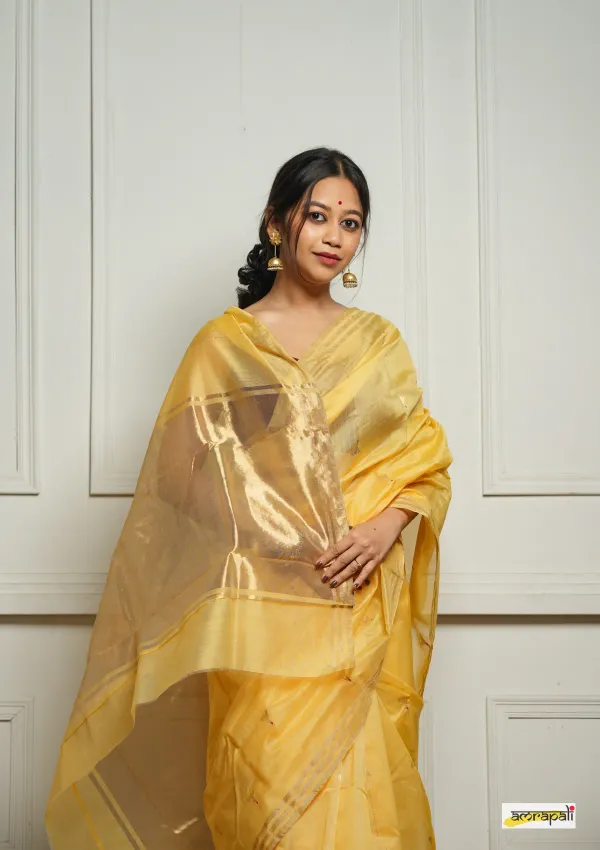 Pure_Soft_Cotton_YELLOW_Premium-Fancy_Saree_With_Blouse_For_Women