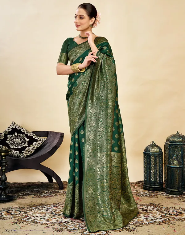 Banarasi_Soft_Silk_Green_Premium-Fancy_Saree_With_Blouse_For_Women