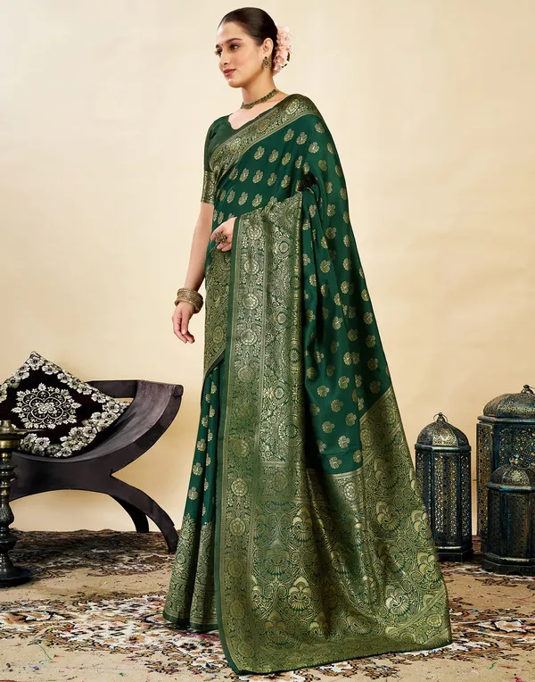 Banarasi_Soft_Silk_Green_Premium-Fancy_Saree_With_Blouse_For_Women