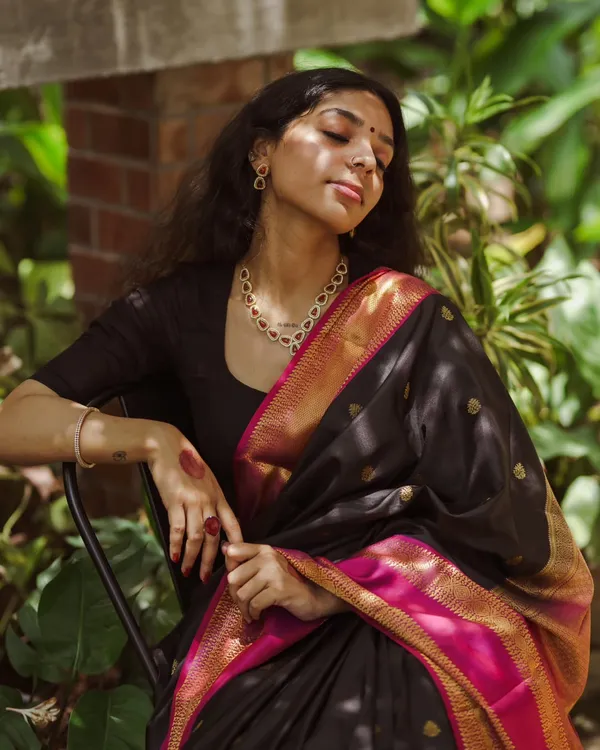 Banarasi_Soft_Silk_BLACK-RANI_Premium-Fancy_Saree_With_Blouse_For_Women