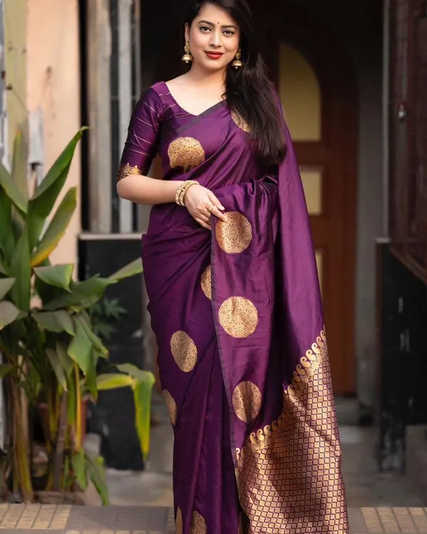 Banarasi_Soft_Silk_WINE_Premium-Fancy_Saree_With_Blouse_For_Women