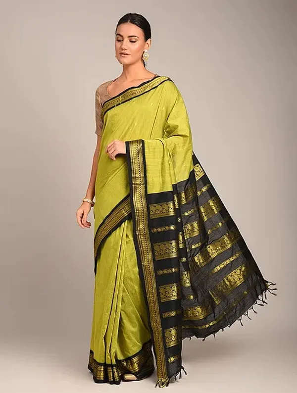 Banarasi_Soft_Silk_PARROT_Premium-Fancy_Saree_With_Blouse_For_Women
