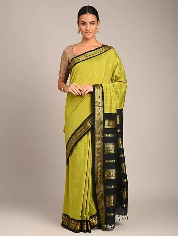 Banarasi_Soft_Silk_PARROT_Premium-Fancy_Saree_With_Blouse_For_Women