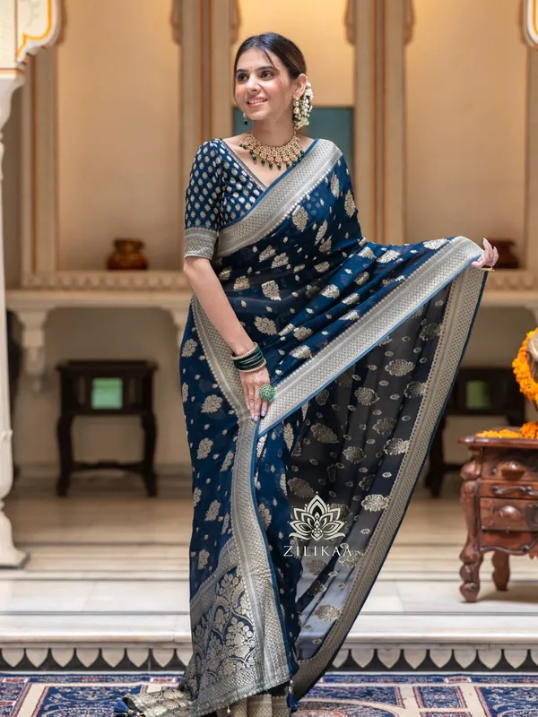 Banarasi_Soft_Silk_RAMA_Premium-Fancy_Saree_With_Blouse_For_Women