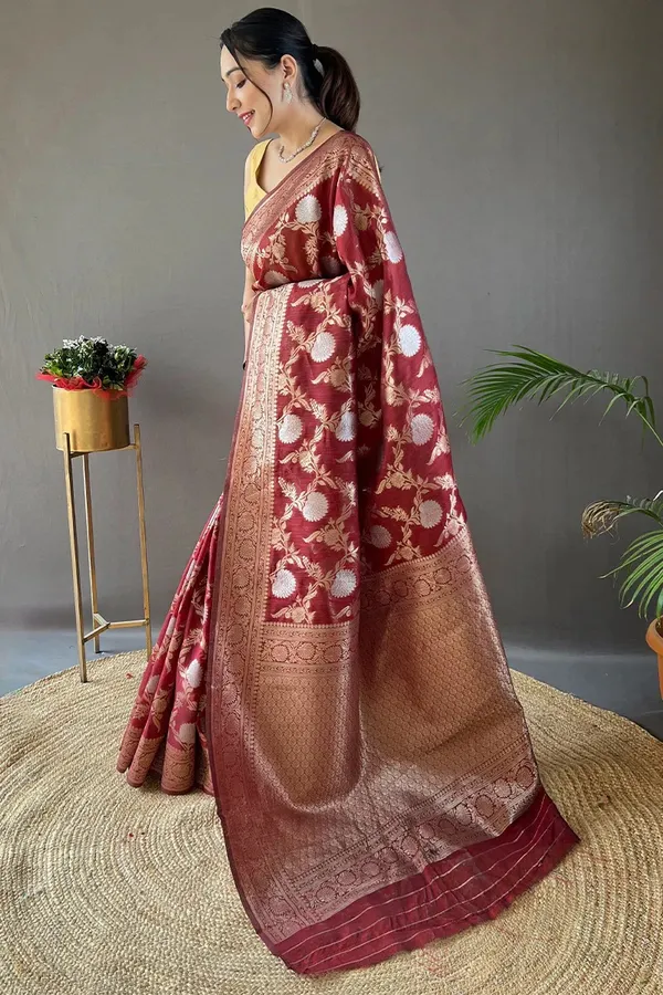 Banarasi_Soft_Silk_RED_Premium-Fancy_Saree_With_Blouse_For_Women