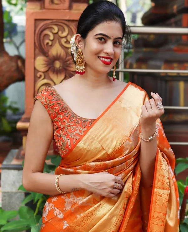 Banarasi_Soft_Silk_ORANGE_Premium-Fancy_Saree_With_Blouse_For_Women