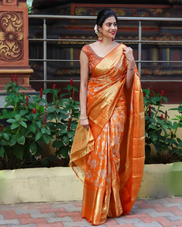 Banarasi_Soft_Silk_ORANGE_Premium-Fancy_Saree_With_Blouse_For_Women