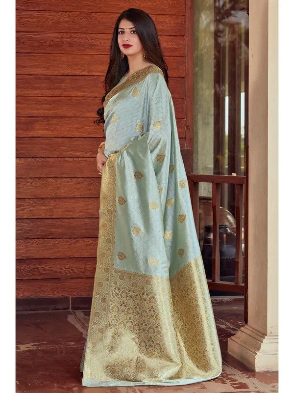 Banarasi_Soft_Silk_PASTLE-GREEN_Premium-Fancy_Saree_With_Blouse_For_Women
