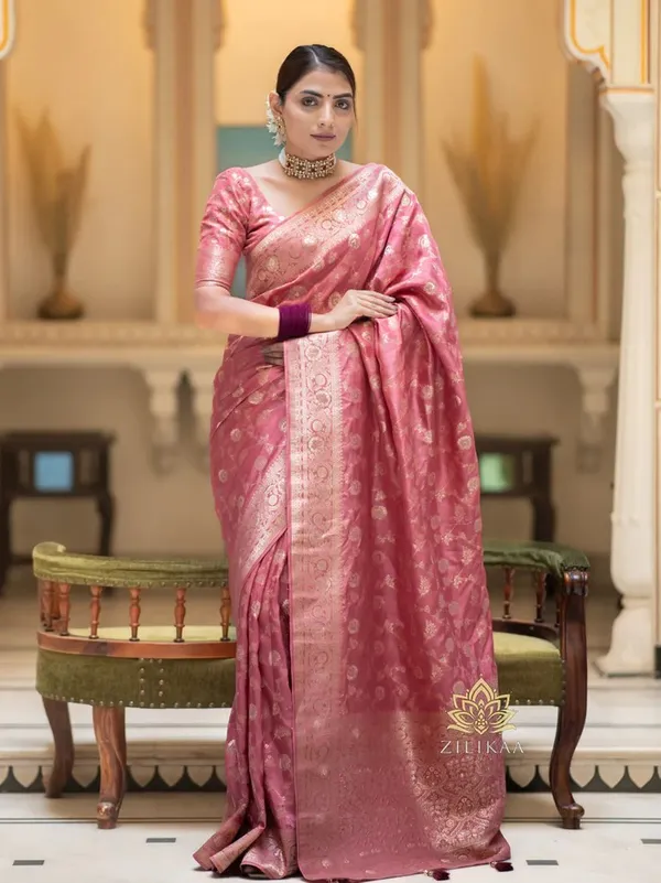 Banarasi_Soft_Silk_PEACH_Premium-Fancy_Saree_With_Blouse_For_Women