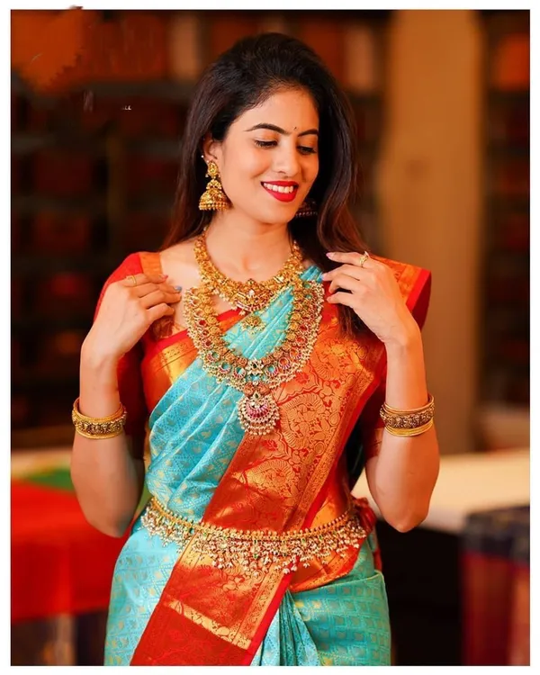 Banarasi_Soft_Silk_SAFFIRE-RED_Premium-Fancy_Saree_With_Blouse_For_Women