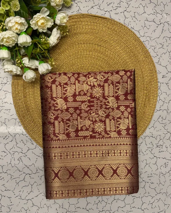 Banarasi_Soft_Silk_MAROON_Premium-Fancy_Saree_With_Blouse_For_Women