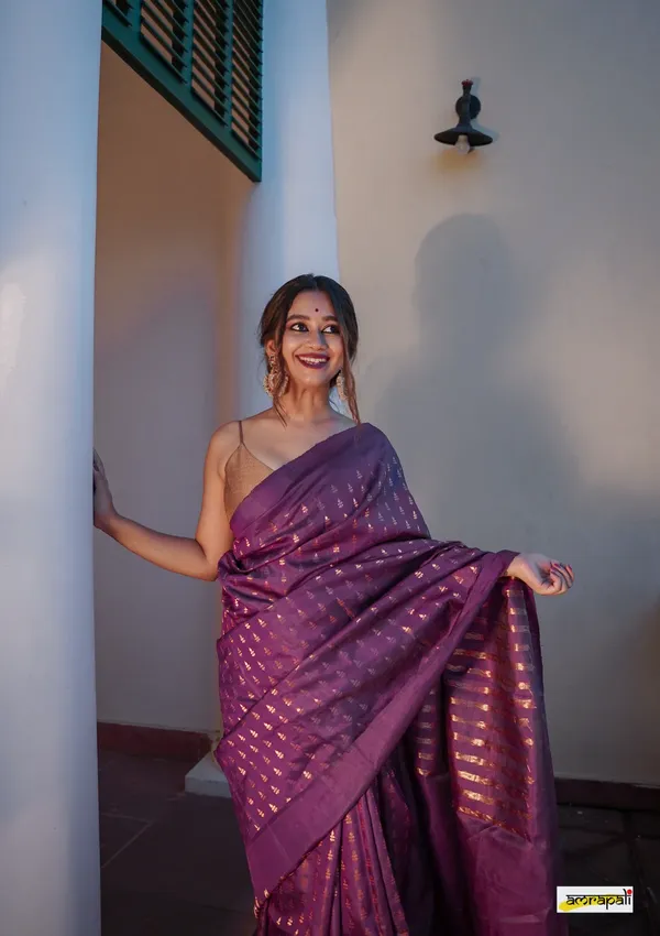 Banarasi_Soft_Silk_WINE_Premium-Fancy_Saree_With_Blouse_For_Women