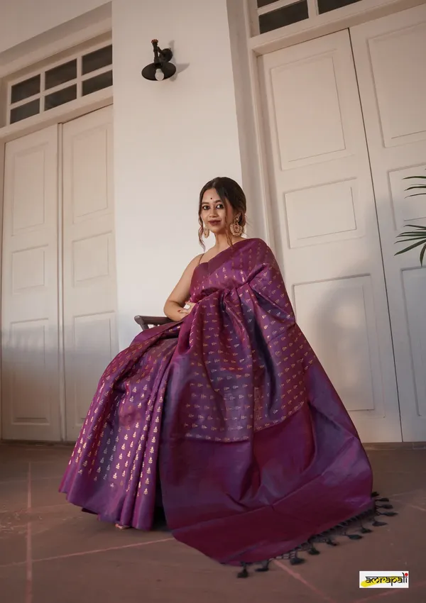 Banarasi_Soft_Silk_WINE_Premium-Fancy_Saree_With_Blouse_For_Women